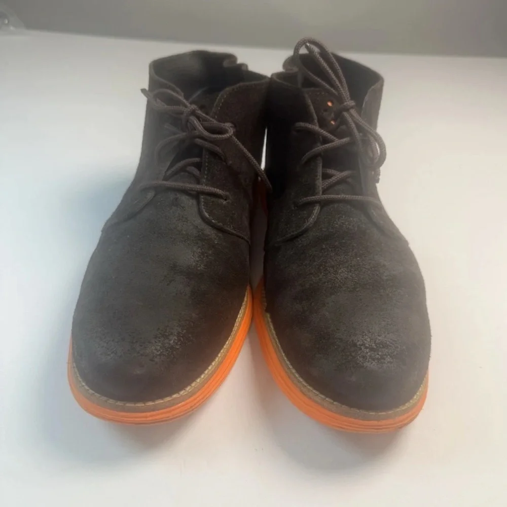 Cole Haan LunarGrand Chukka Boots Men's 11 Brown Suede Orange Sole